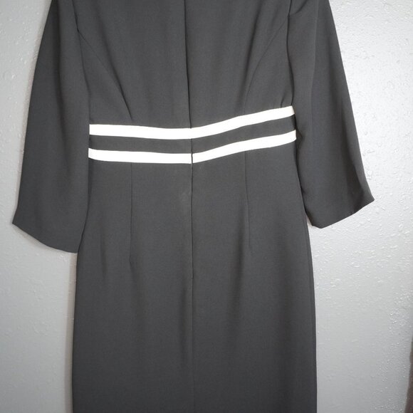 Barrie Pace Women Black V Neck Midsleeve Bow Tie Formal Or Casual Dress Size 4P - Picture 4 of 6